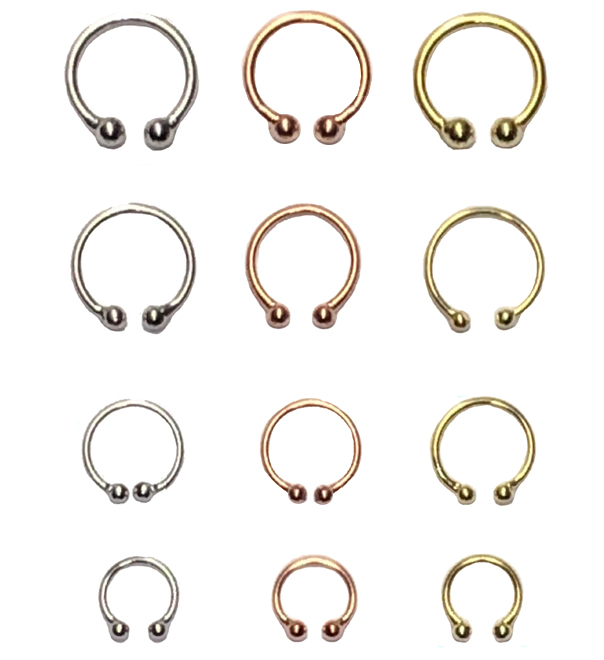 Fake Clip On Piercing Horseshoe Barbell